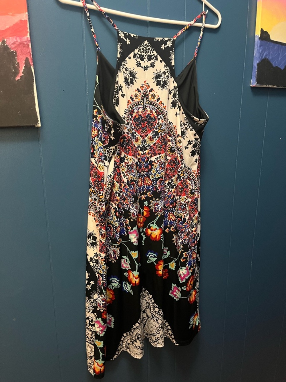 madison leigh Black & Cream Floral Medallion Maxi Dress